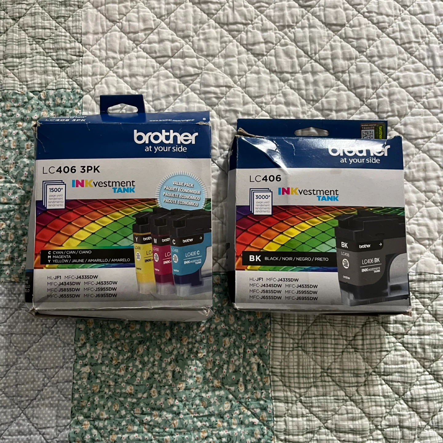 Brother LC406 Black, Cyan, Magenta, Yellow Ink Cartridges
