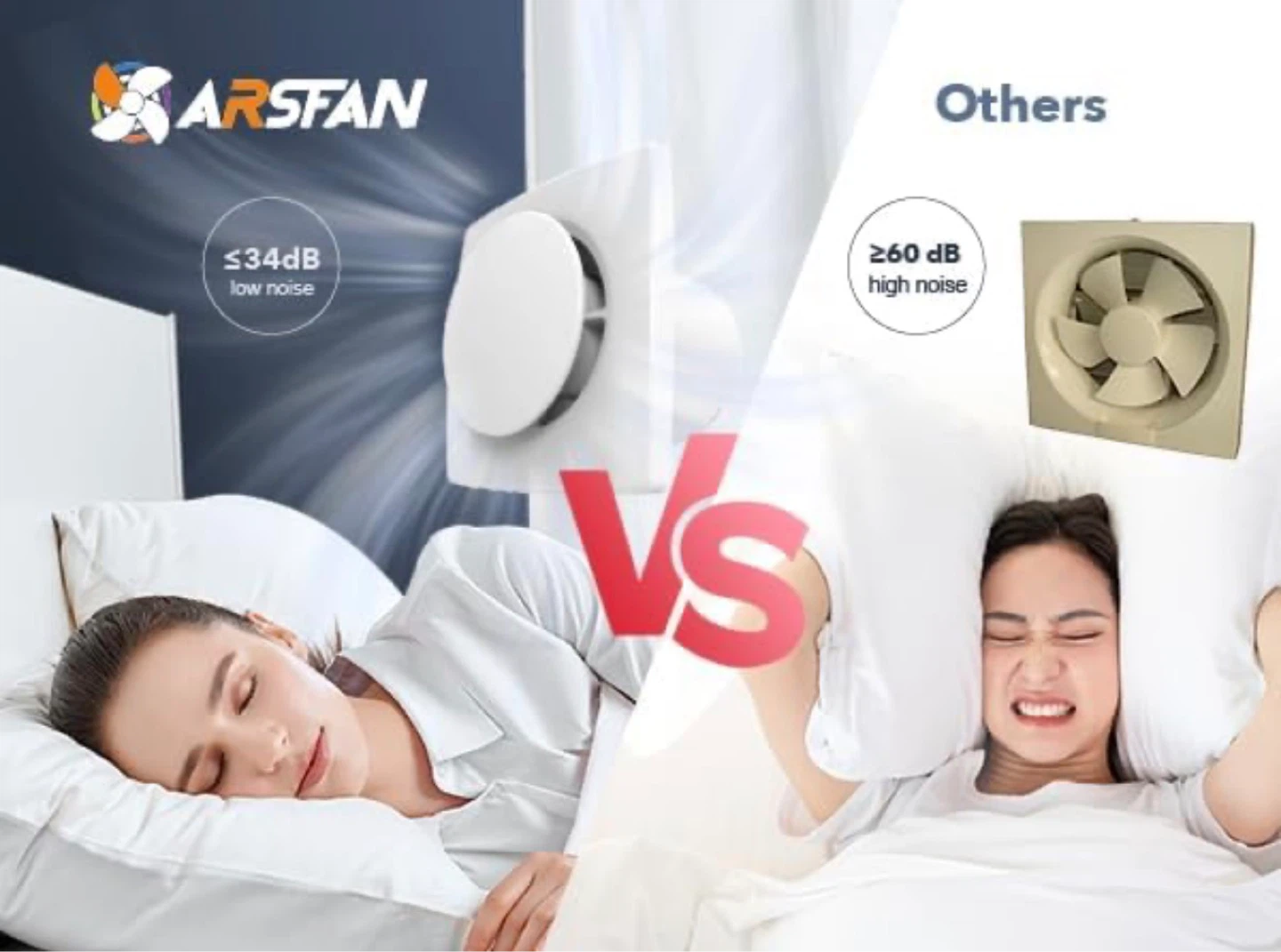 ARSFAN Bathroom Exhaust Fan 4 Inch 35dB Low Noise IPX4 - photo 5
