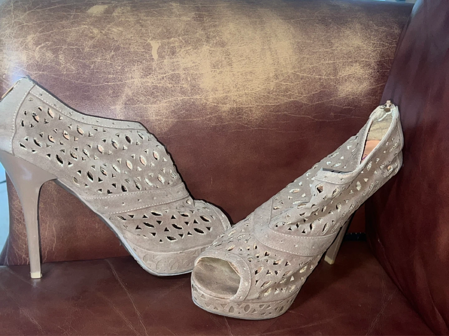 JustFab Perforated Peep-Toe Heels - photo 3