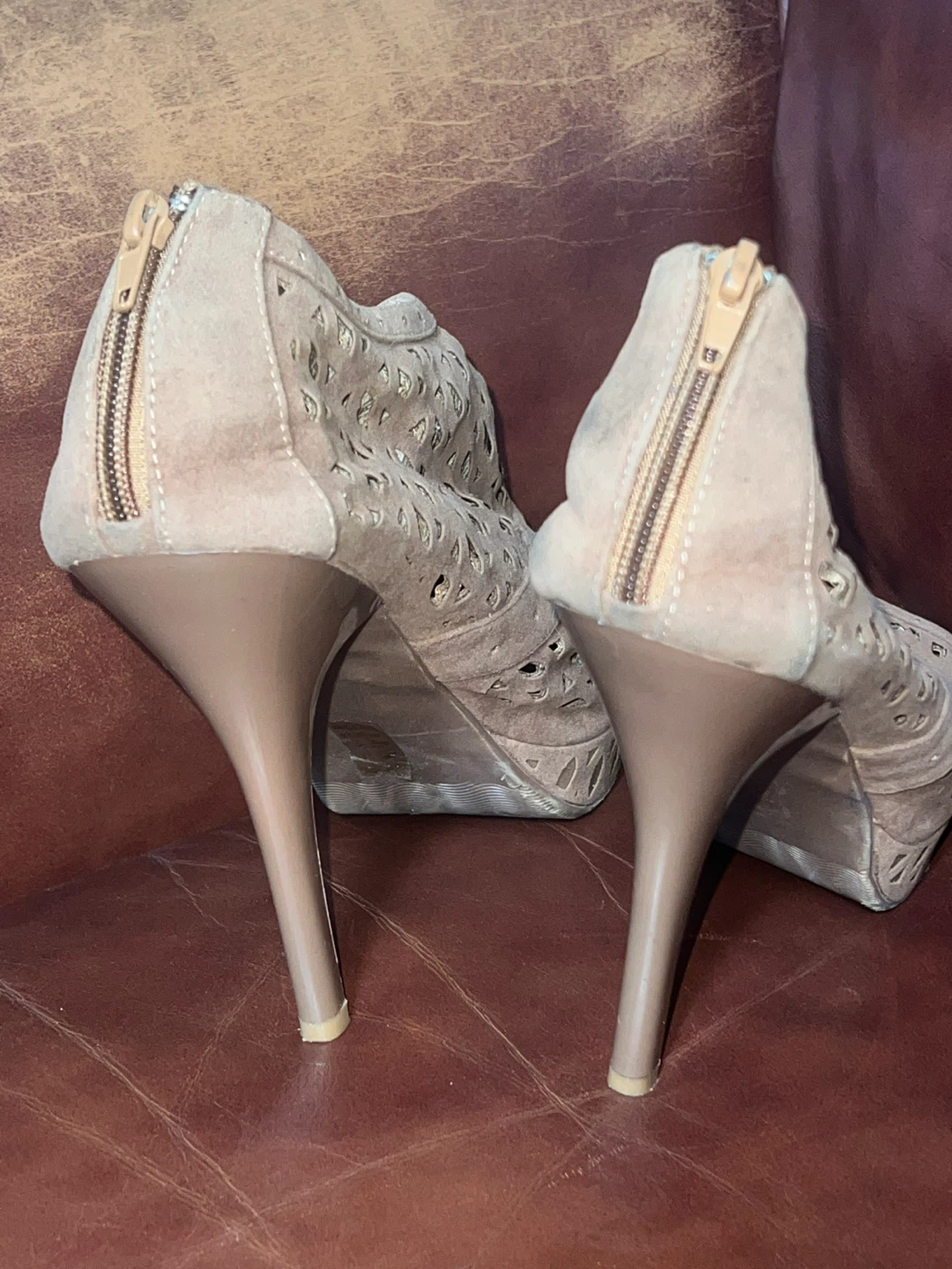 JustFab Perforated Peep-Toe Heels - photo 2
