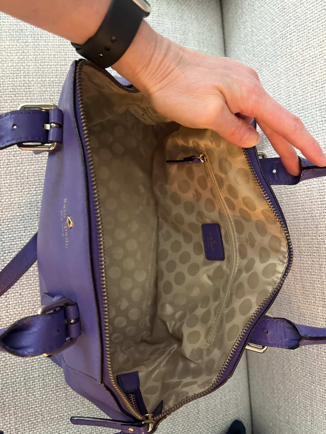 Kate Spade Purple Leather Satchel Handbag - photo 4