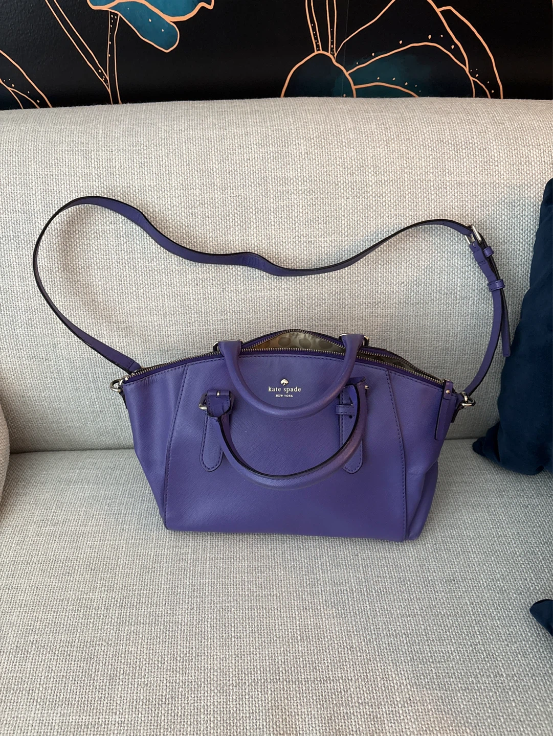 Kate Spade Purple Leather Satchel Handbag