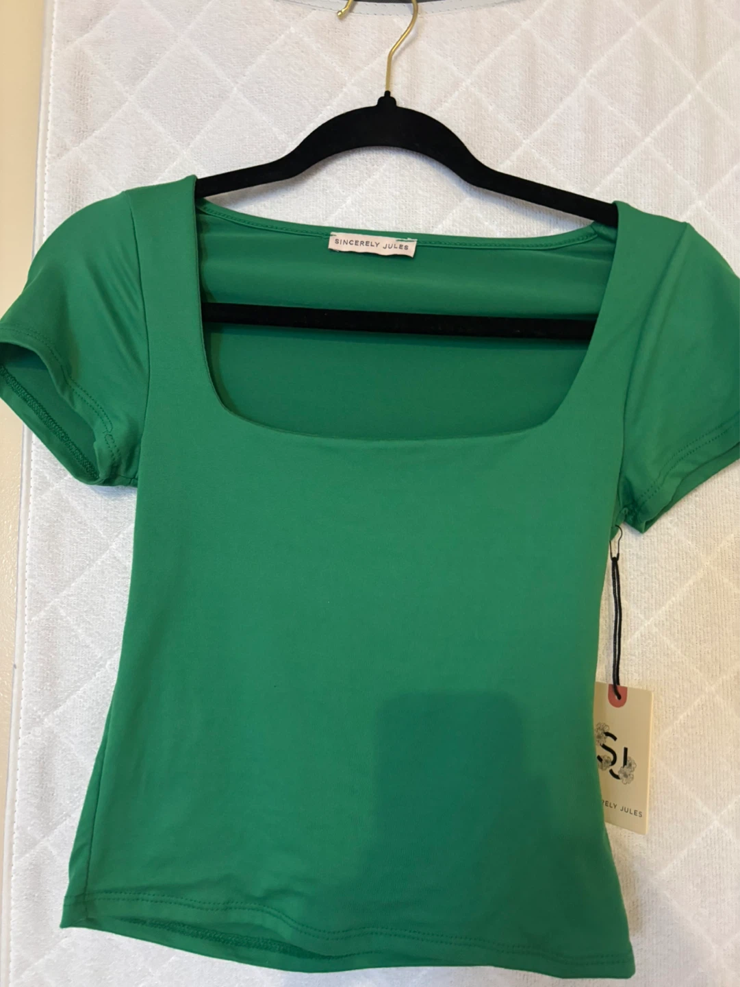 Sincerely Jules Green Square Neck Top - photo 2