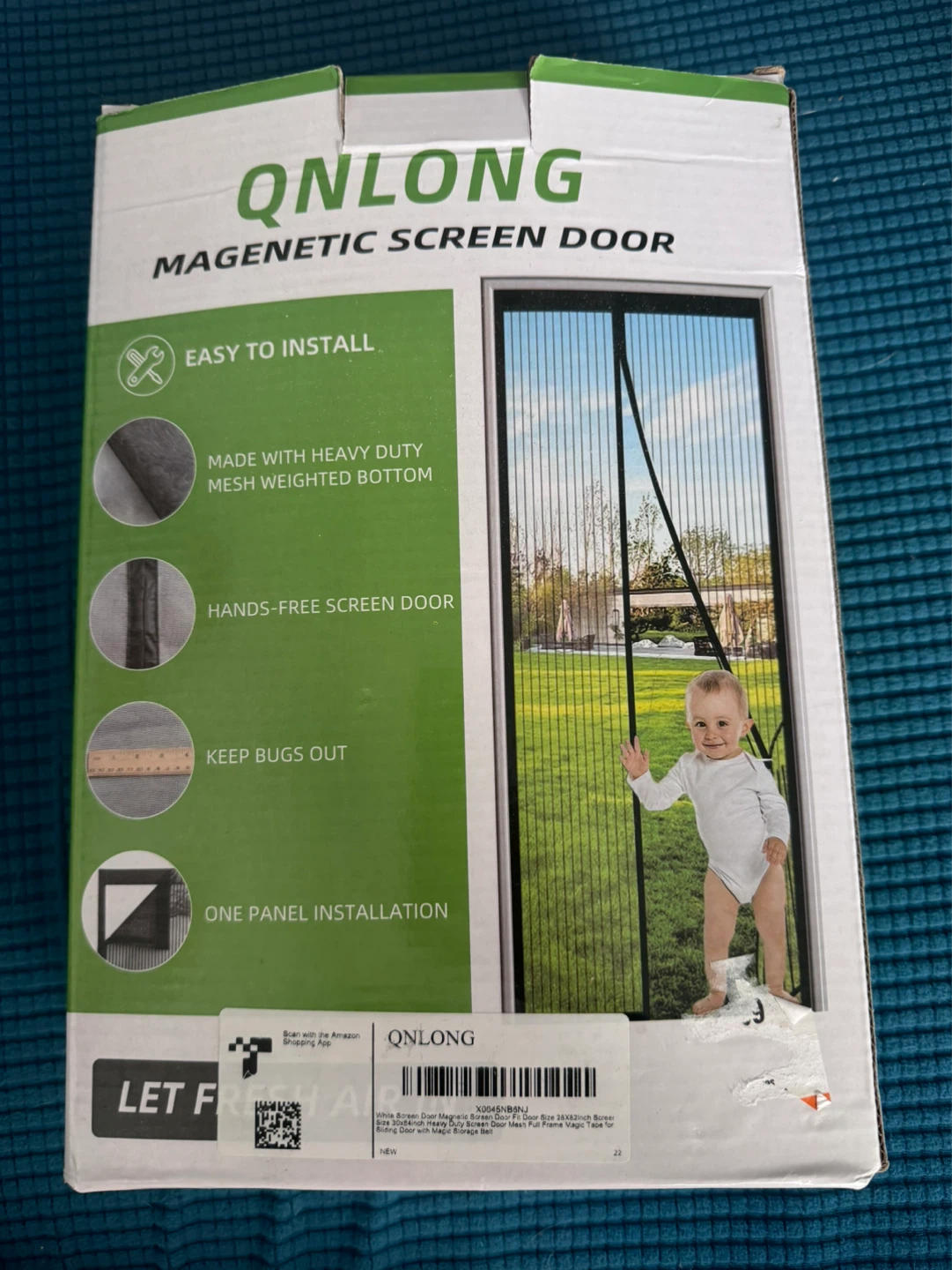 QNLONG Magnetic Screen Door - 28x82 inch