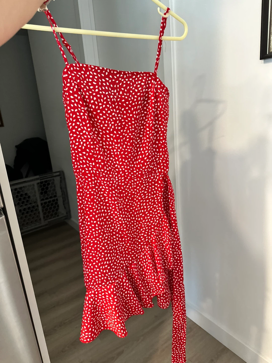 SHEIN Red & White Polka Dot Mini Dress - XS