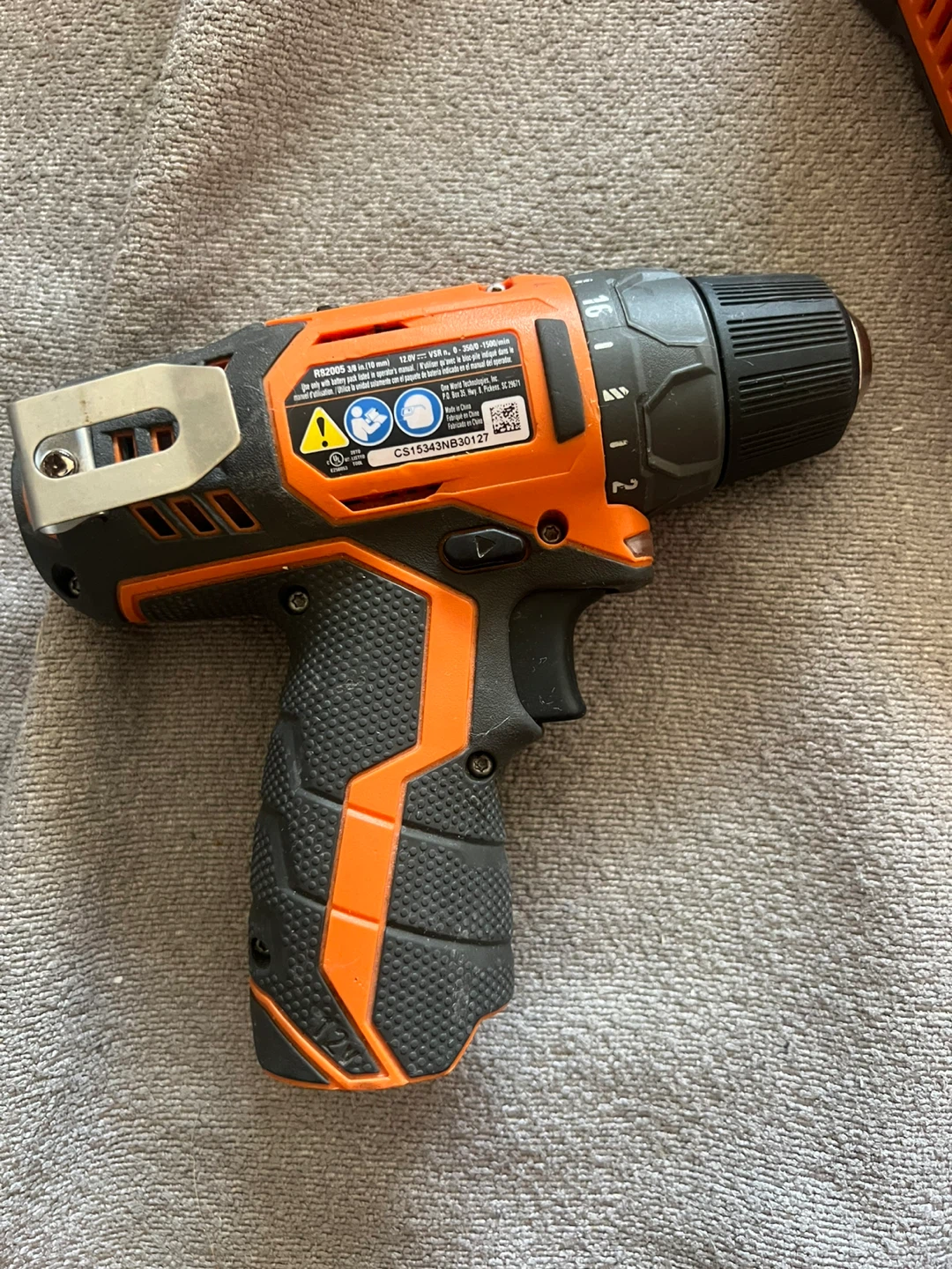 RIDGID 12V Cordless Drill,Battery and Charger - photo 3