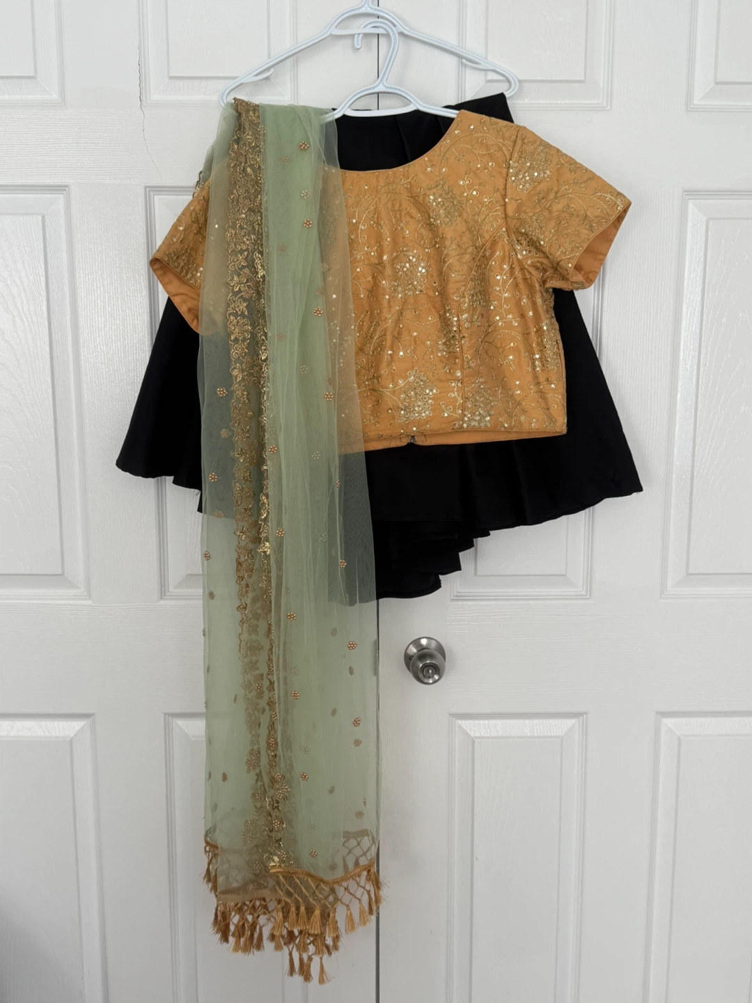Women's Embroidered Kurti, Skirt, and Dupatta Set