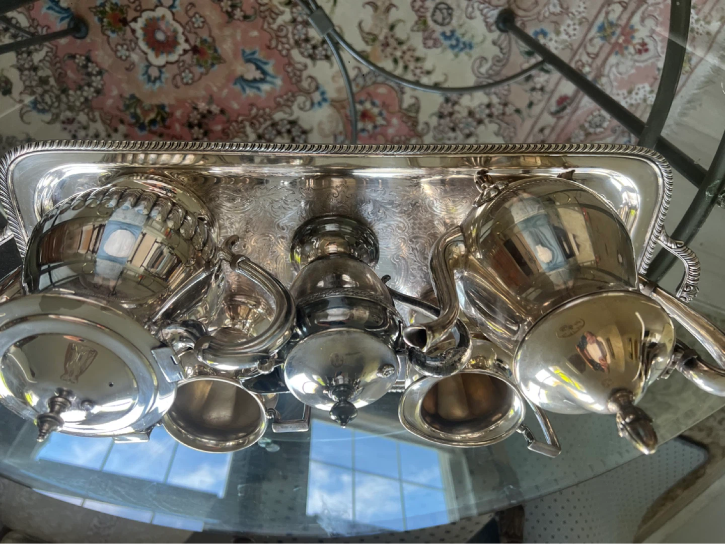 Silver Plated Tea Set with Tray - photo 4