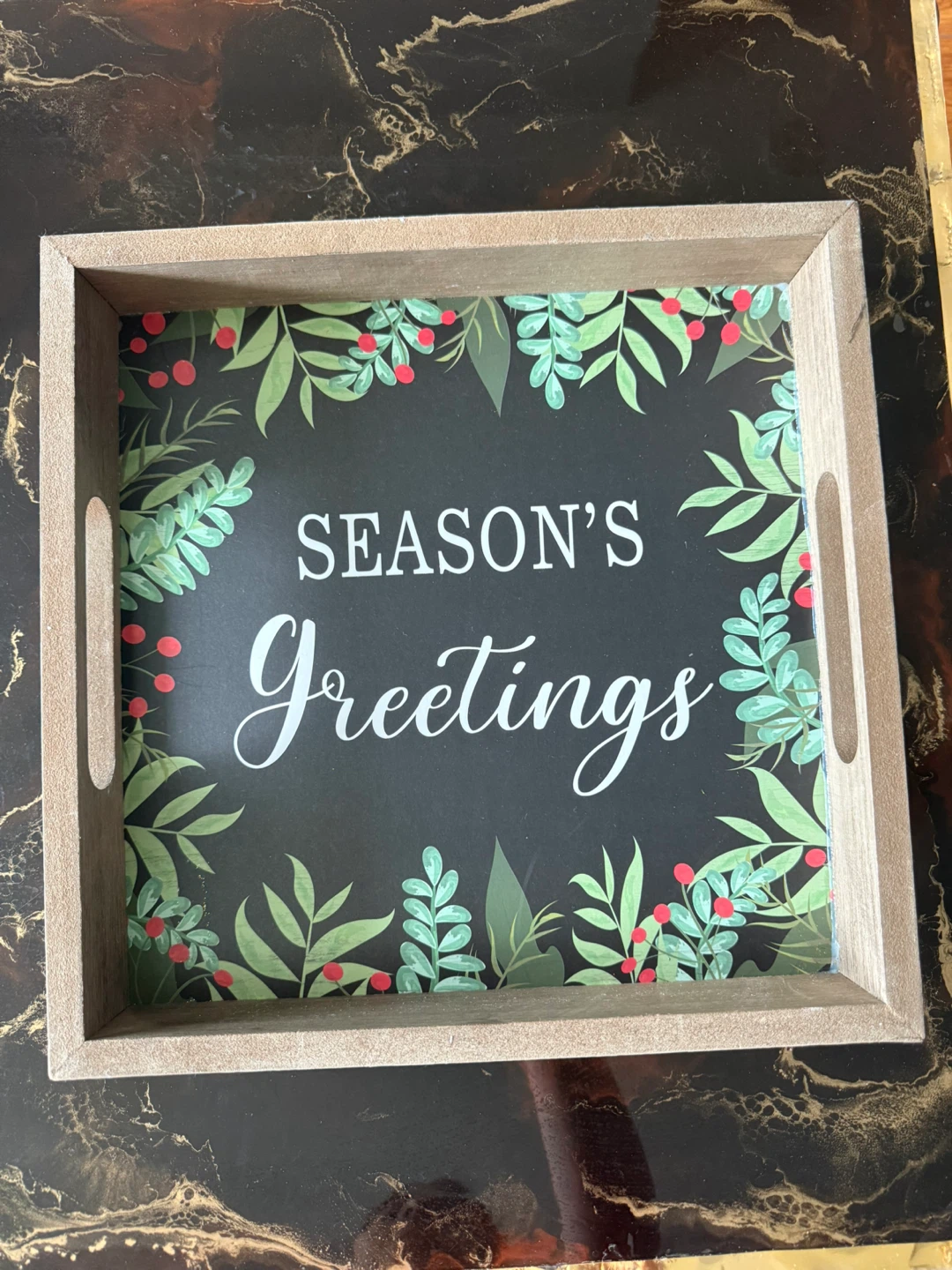 Set of 2 Rustic Holiday Decorative Trays 🎄✨