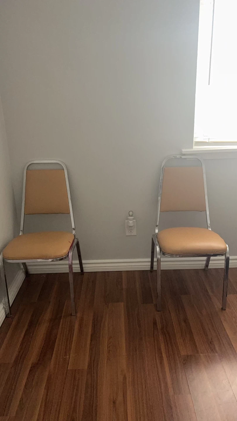 Two Chrome Banquet Chairs