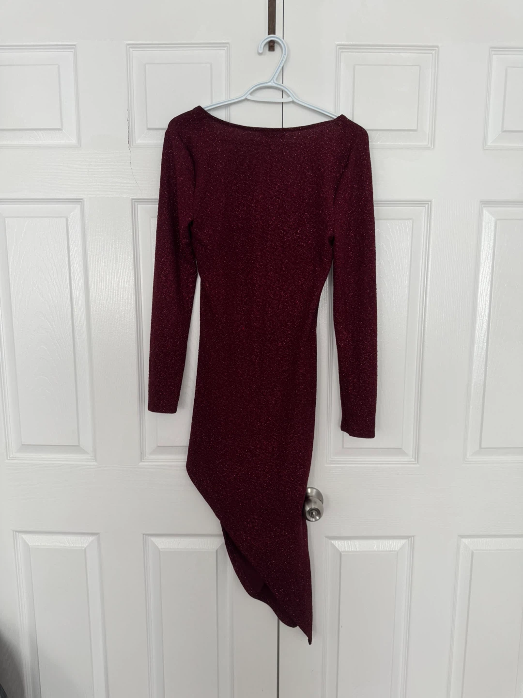 Eclipse Sparkly Burgundy Ruched Asymmetrical Dress - photo 2