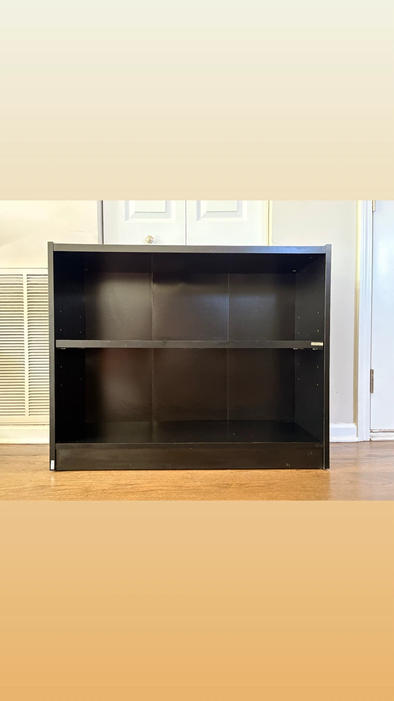 Black 2-Shelf Bookcase - photo 3