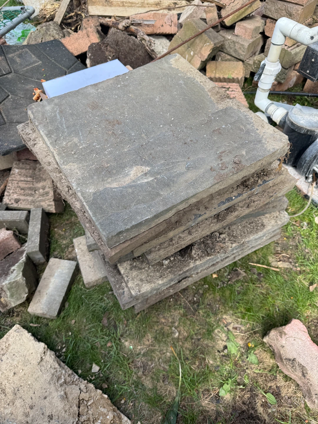 Stack of Grey Paving Slabs