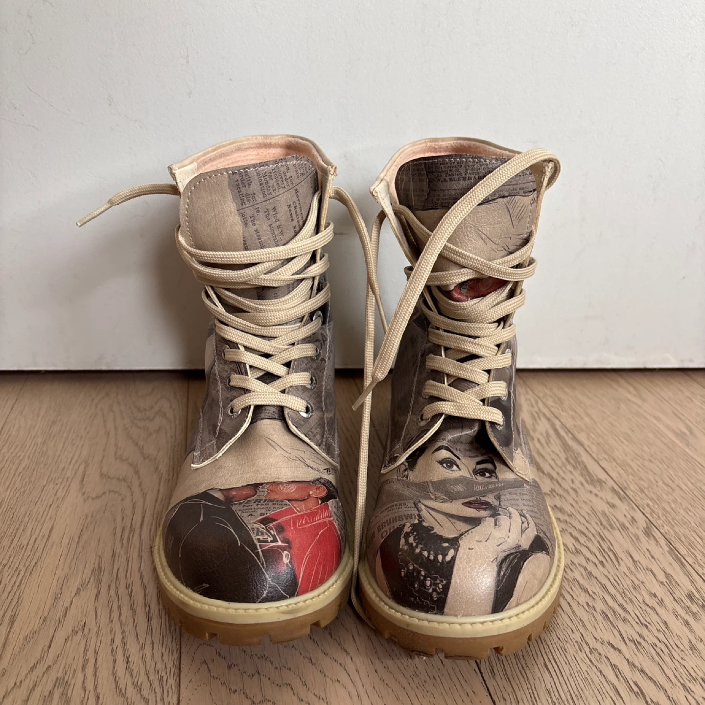 Women's Fashion Boots with Vintage Art Print - photo 5