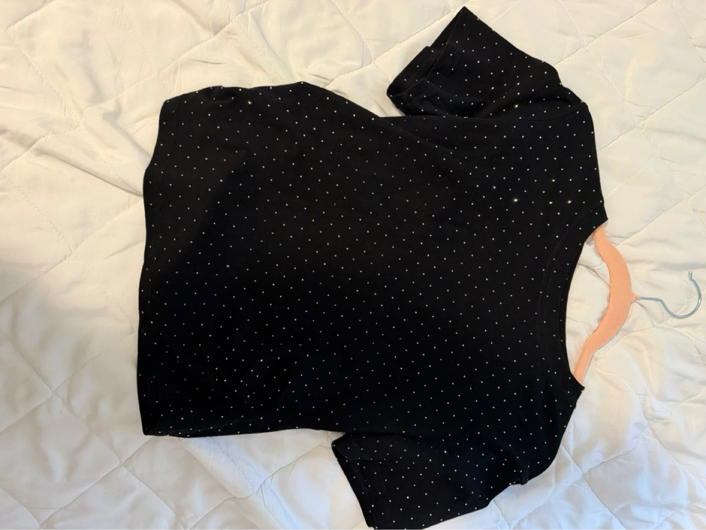 Black Wide-Leg Pants with Sparkle Detail