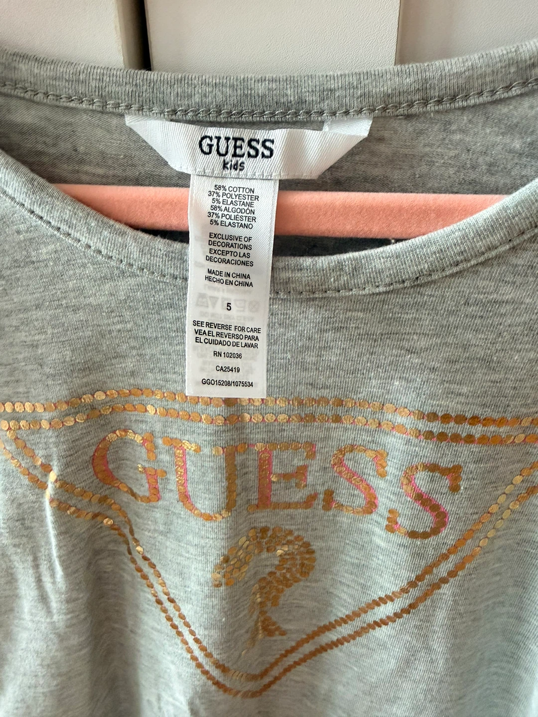 Guess Kids Gray Sequin Logo T-Shirt Dress - photo 2