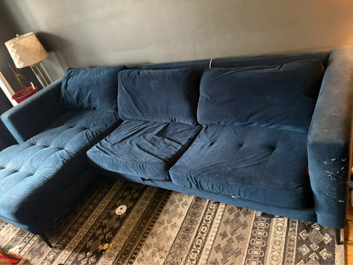 Blue Sectional Sofa - photo 4
