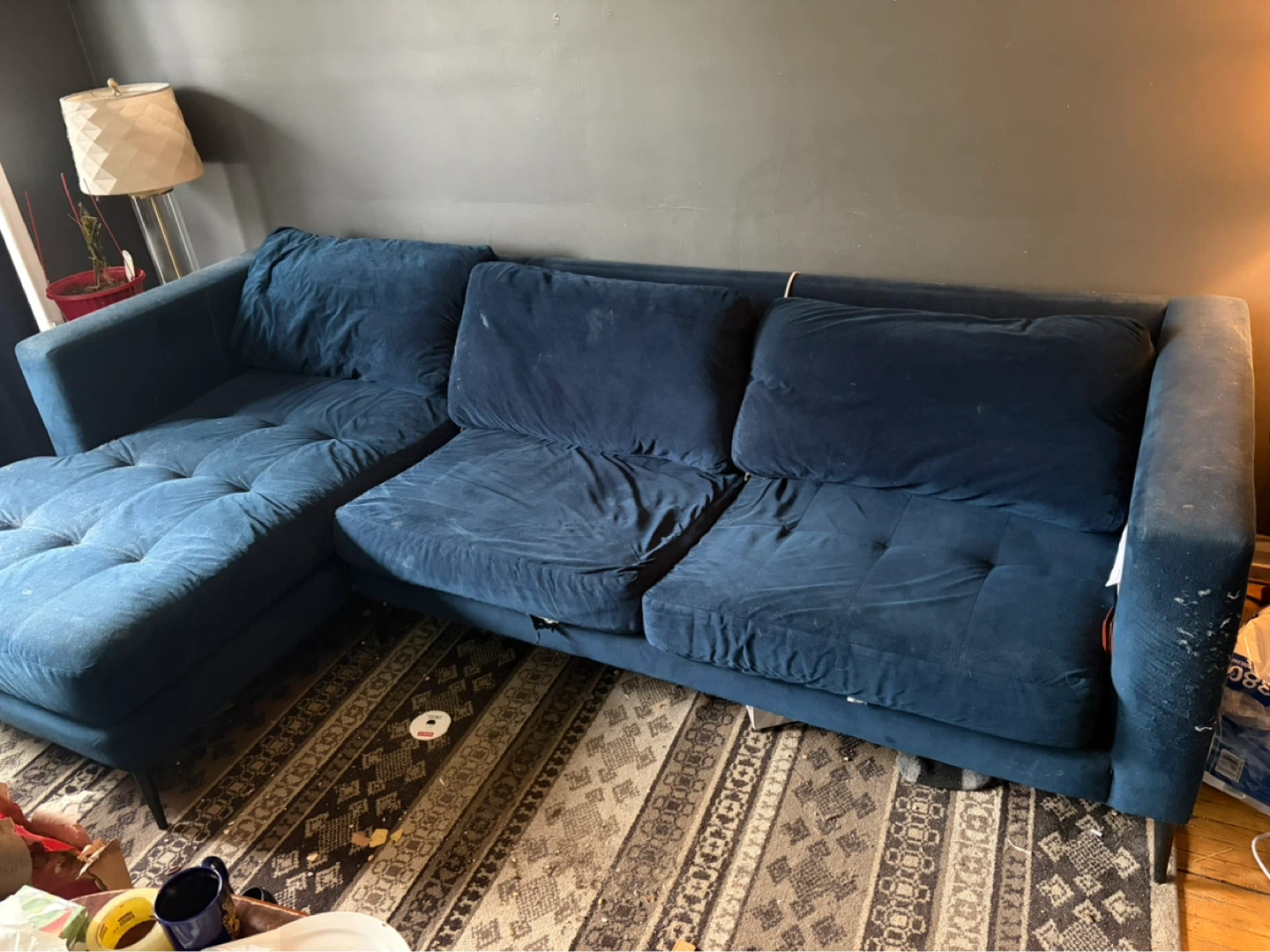 Blue Sectional Sofa - photo 3