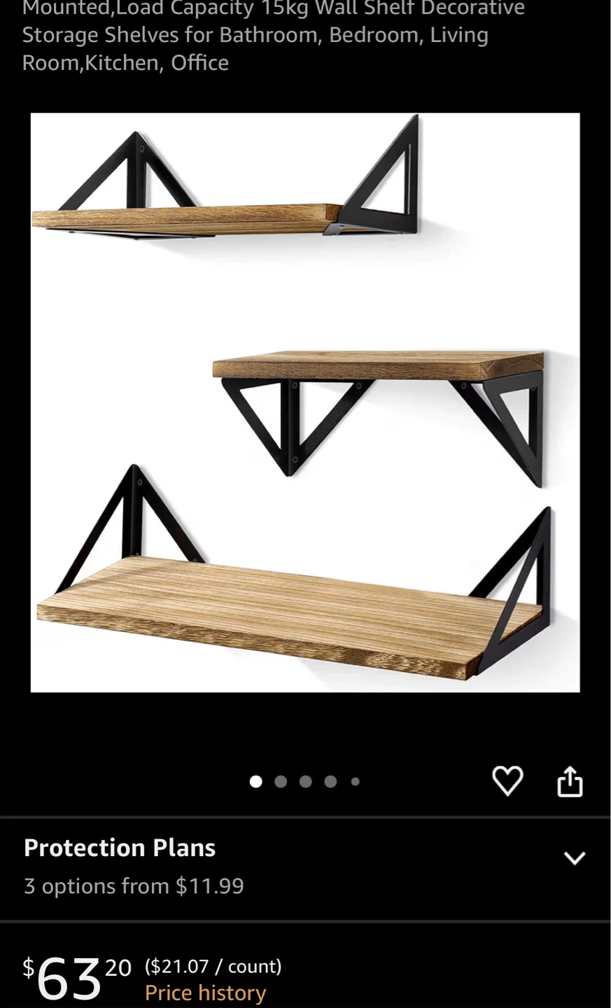3pcs Wooden Floating Wall Shelf - photo 3