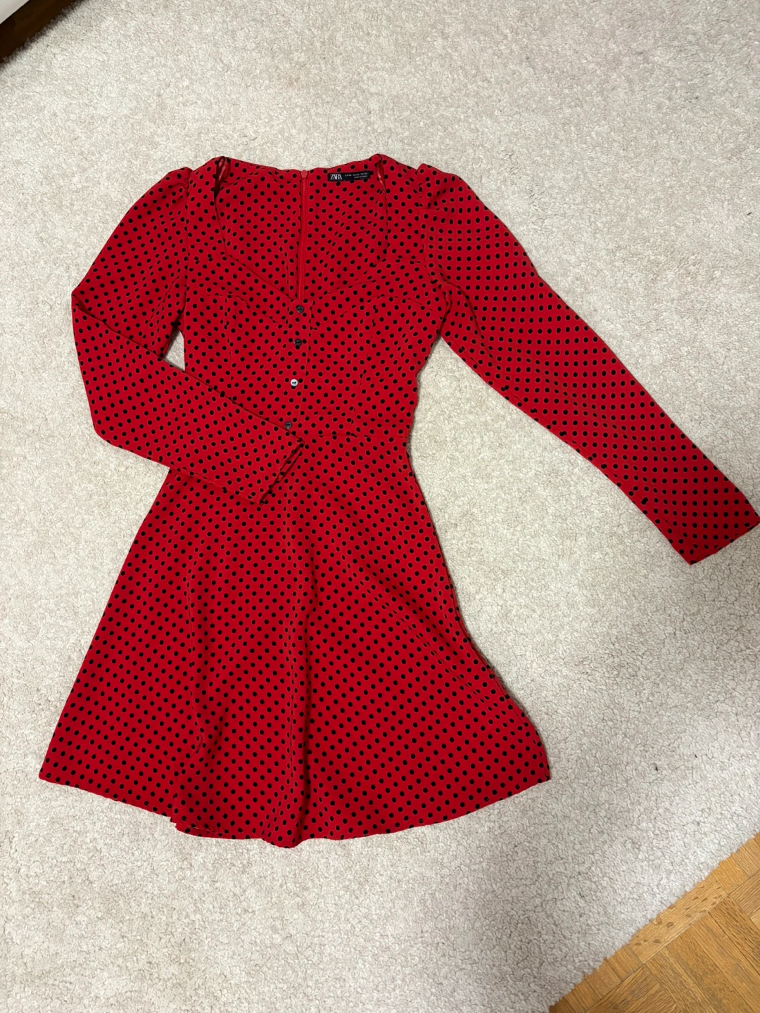 ZARA Red Polka Dot Mini Dress - photo 4