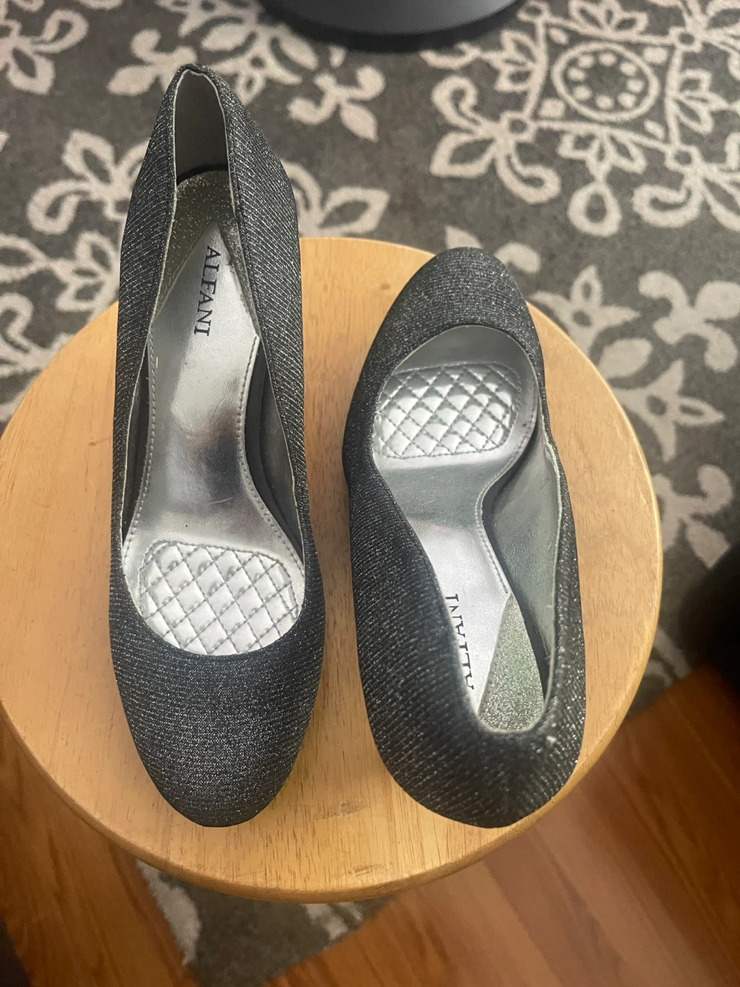 Alfani Women's Sparkly Black Heels