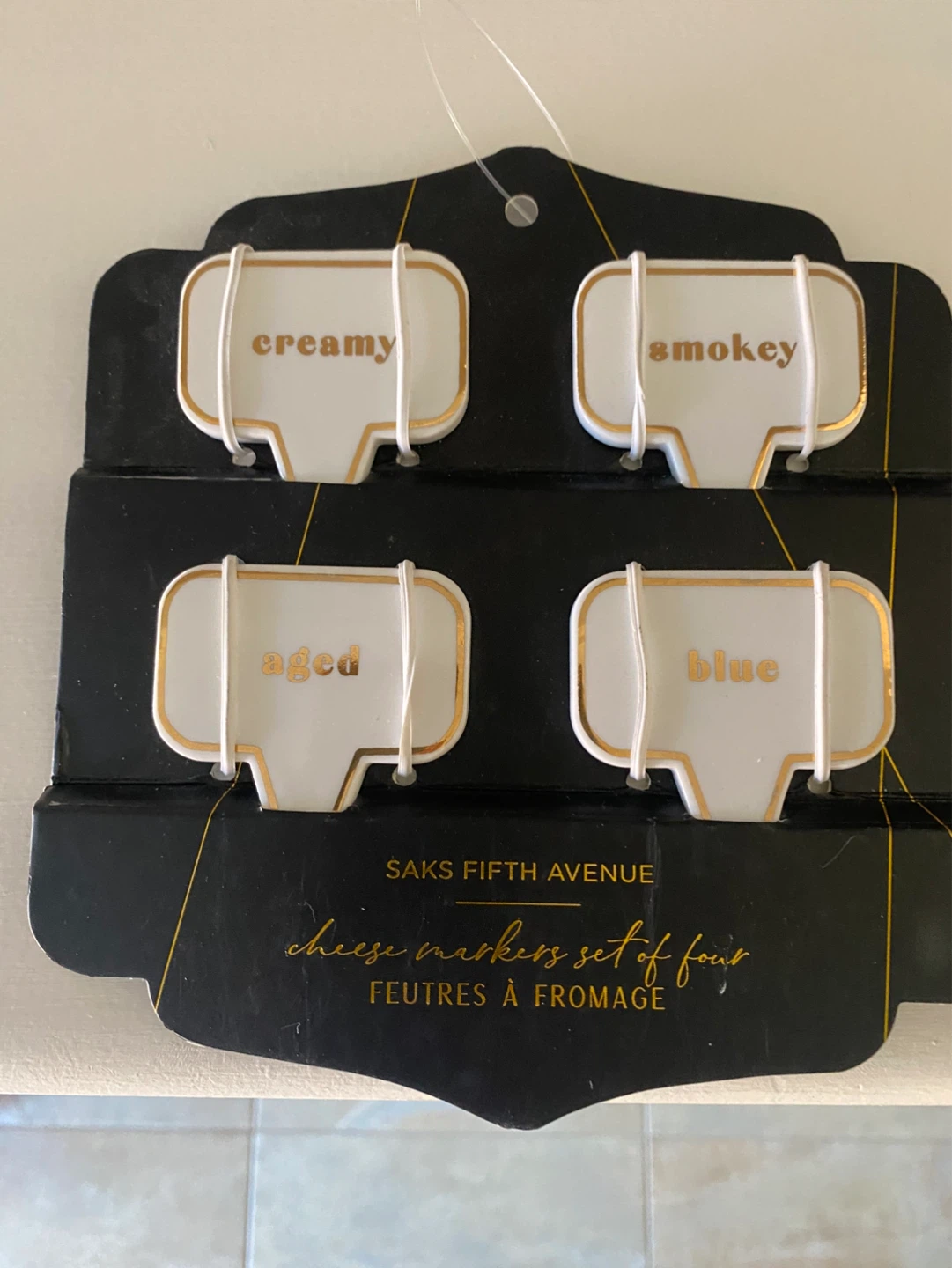 New!Saks Fifth Avenue Cheese Markers Set of Four