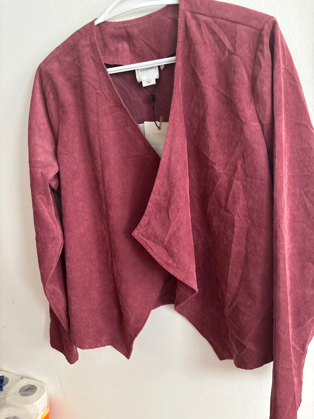 JUNAROSE Cardigan - Burgundy Corduroy