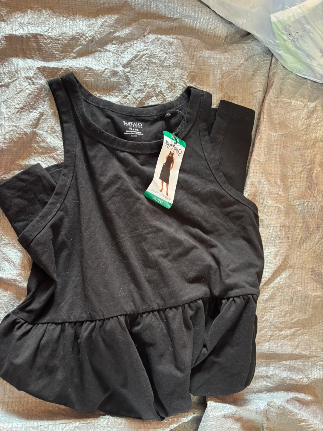 Buffalo David Bitton Sleeveless Black Dress with Pockets XL/TG