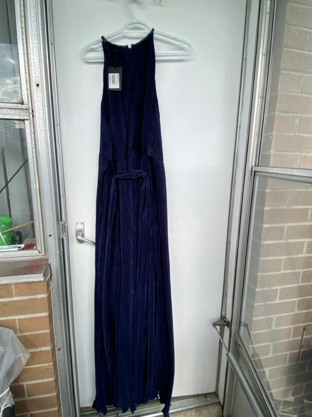 DKNY Navy Pleated Maxi Dress Size 16 - photo 2