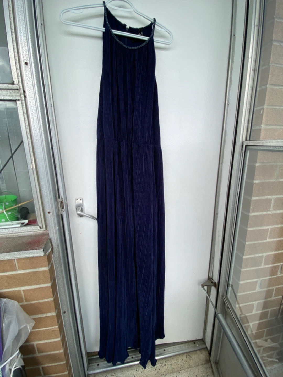 DKNY Navy Pleated Maxi Dress Size 16