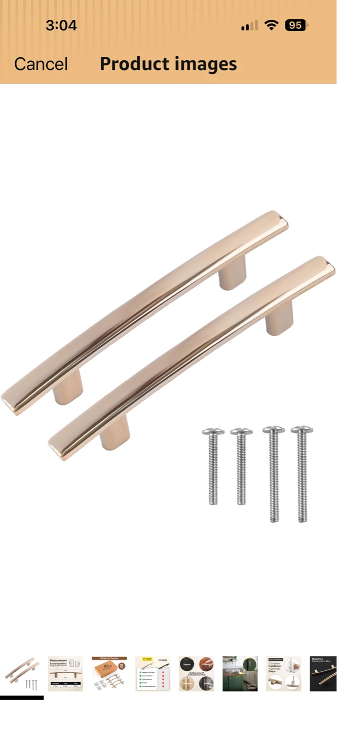 Figo Home 10 Pack Cabinet Drawer Pulls - Brushed Nickel Arched