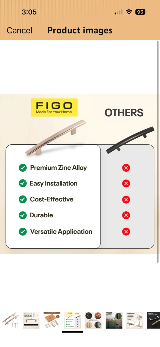 Figo Home 10 Pack Cabinet Drawer Pulls - Brushed Nickel Arched - photo 5