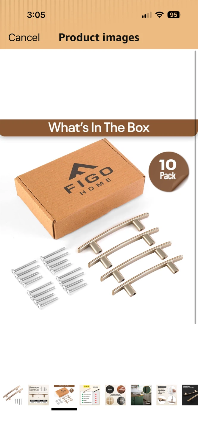 Figo Home 10 Pack Cabinet Drawer Pulls - Brushed Nickel Arched - photo 3
