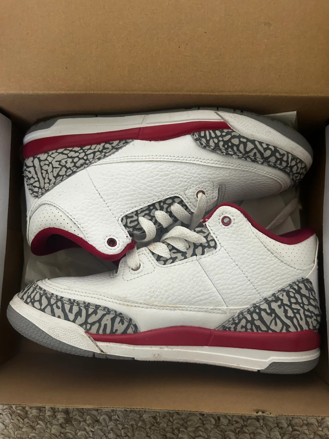 Jordan 3 Retro White Red Kids 2Y PS