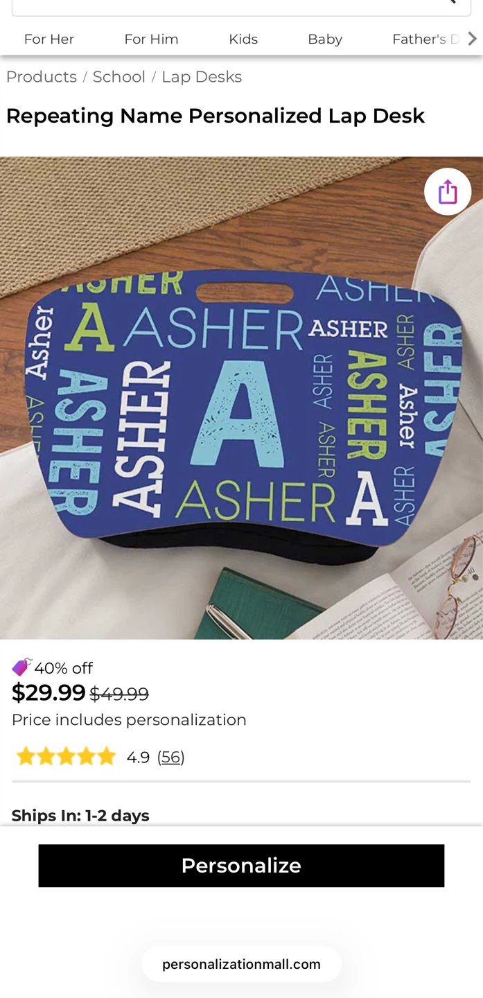 Personalized "Chloe" Lap Desk - photo 2