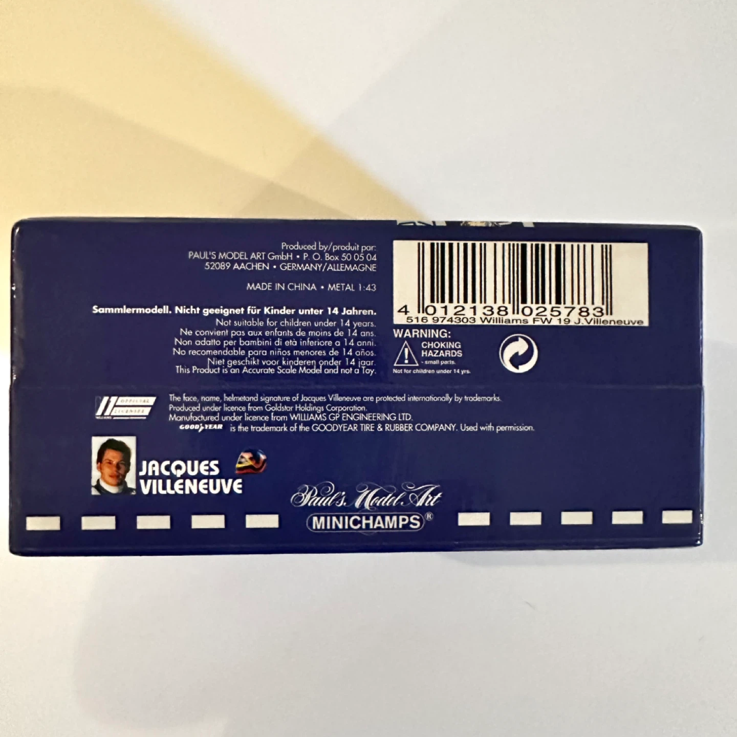 Minichamps Williams Renault FW19 Jacques Villeneuve 1:43 - photo 3
