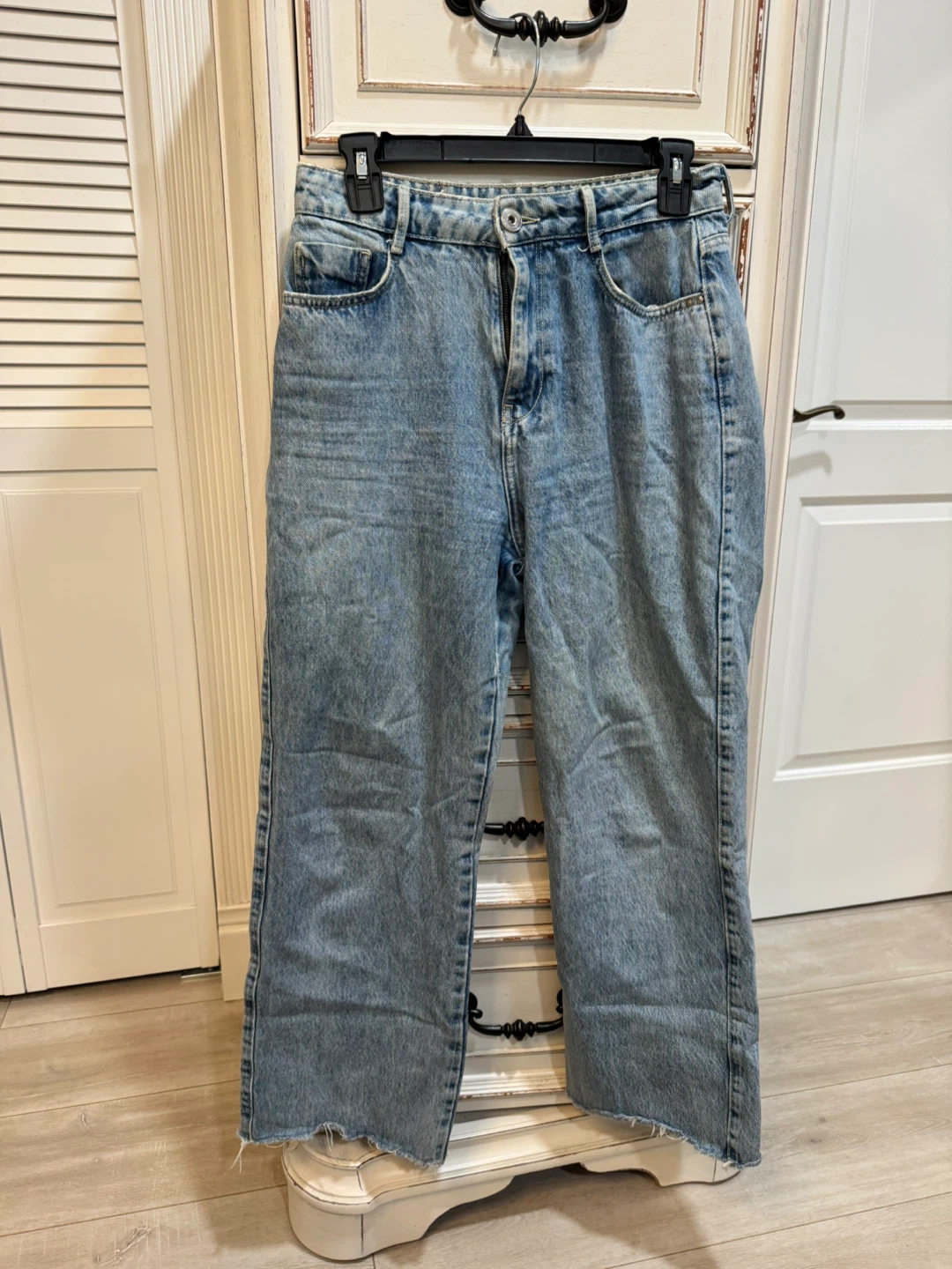 Zara Women Light Wash Wide Leg Jeans - photo 4