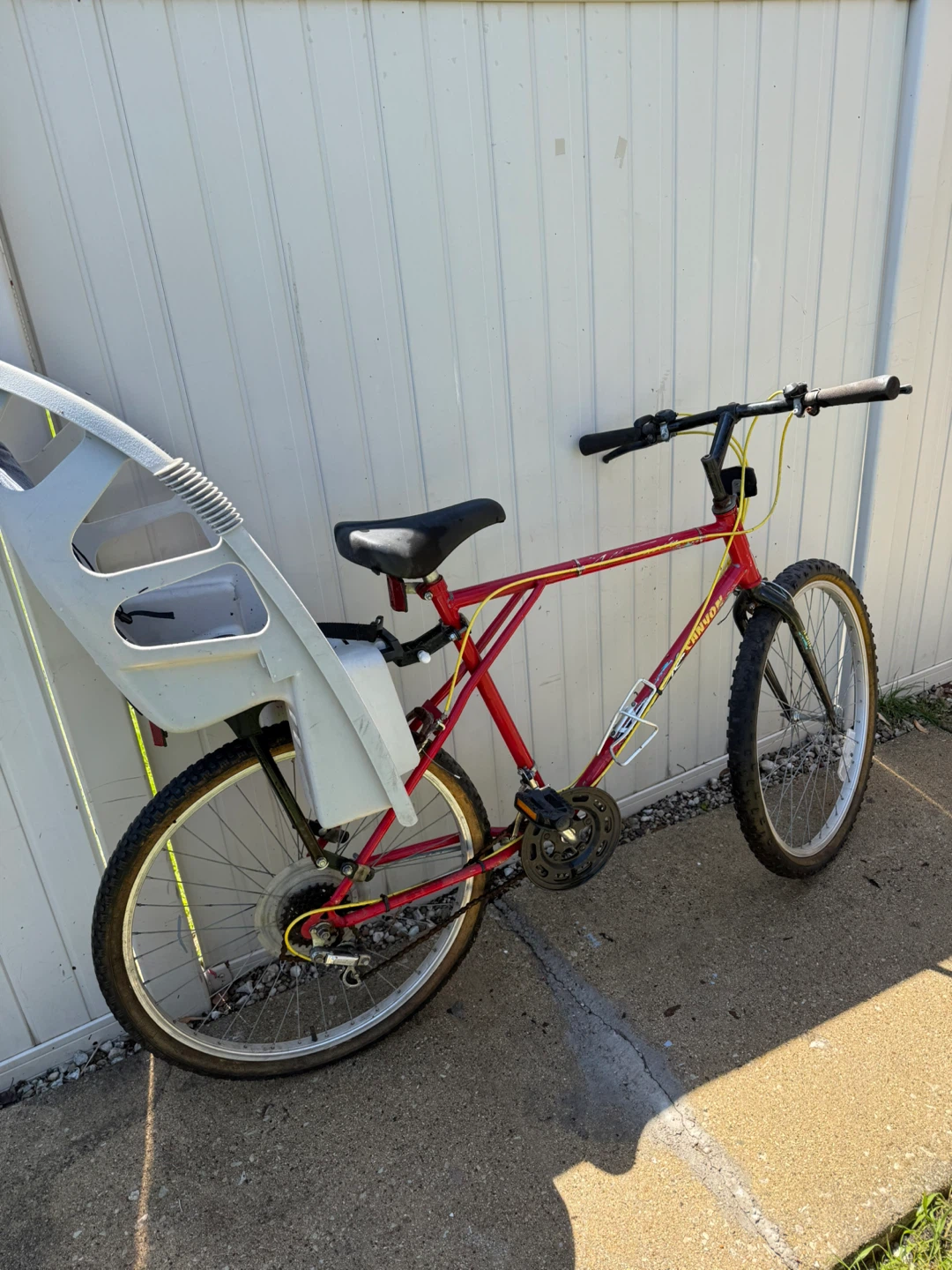 Red GT Rock Mountain Bike with Child Seat for parts - photo 3