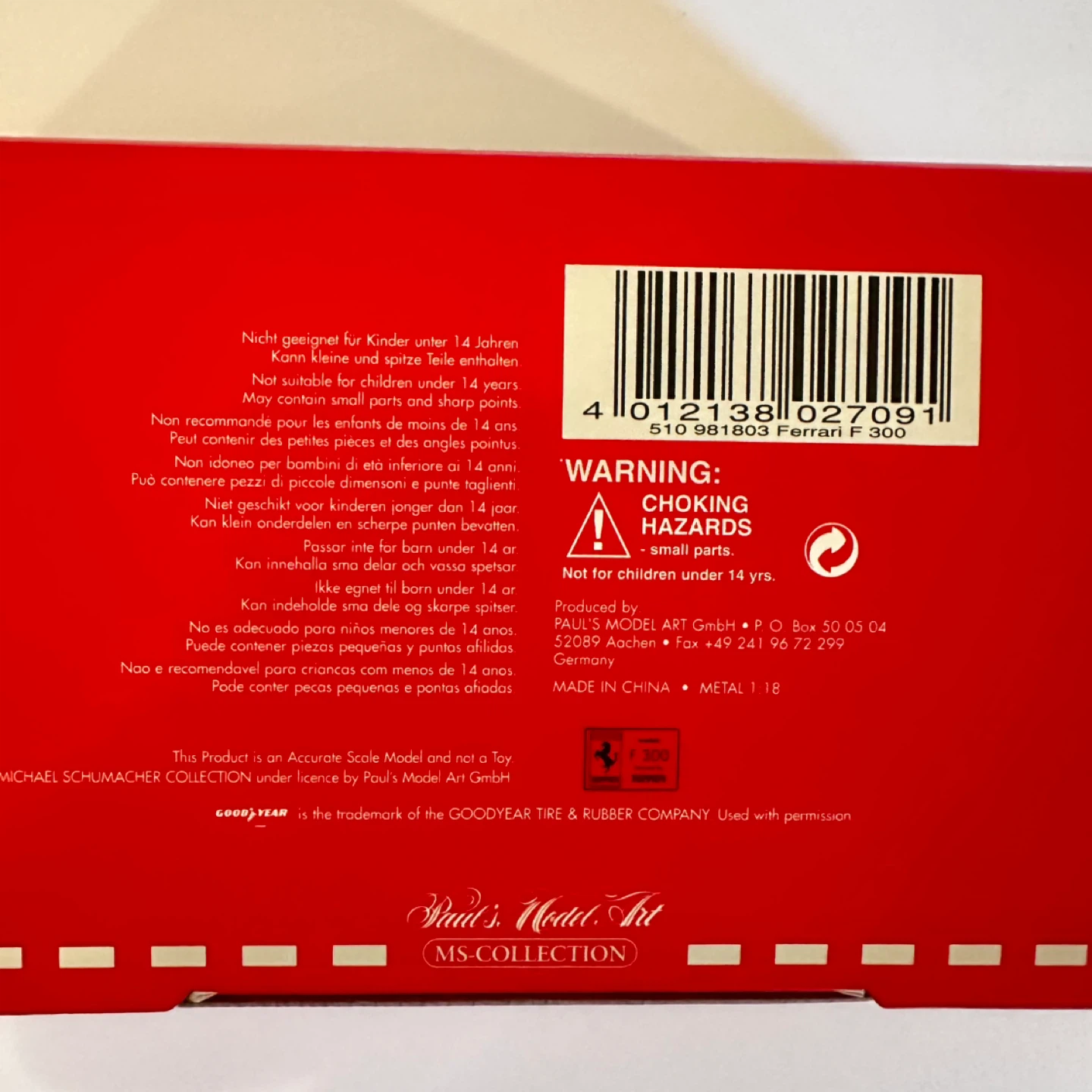 Ferrari F300 Michael Schumacher Collection 1/18 Scale Model - photo 4