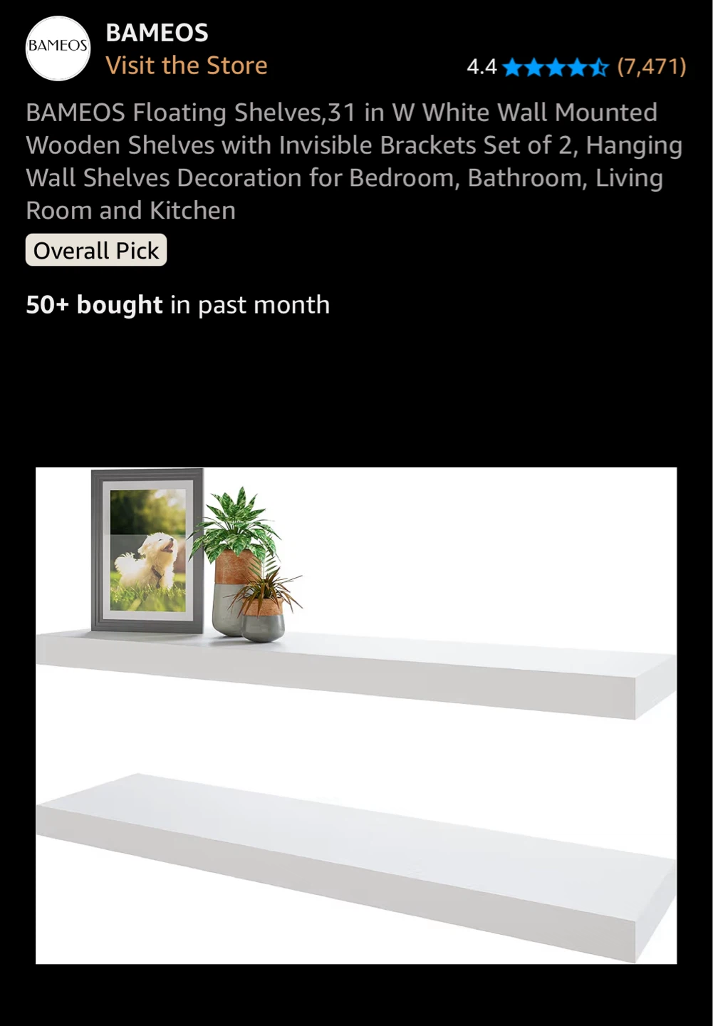 3pcs BAMEOS Floating Shelves - White - photo 4