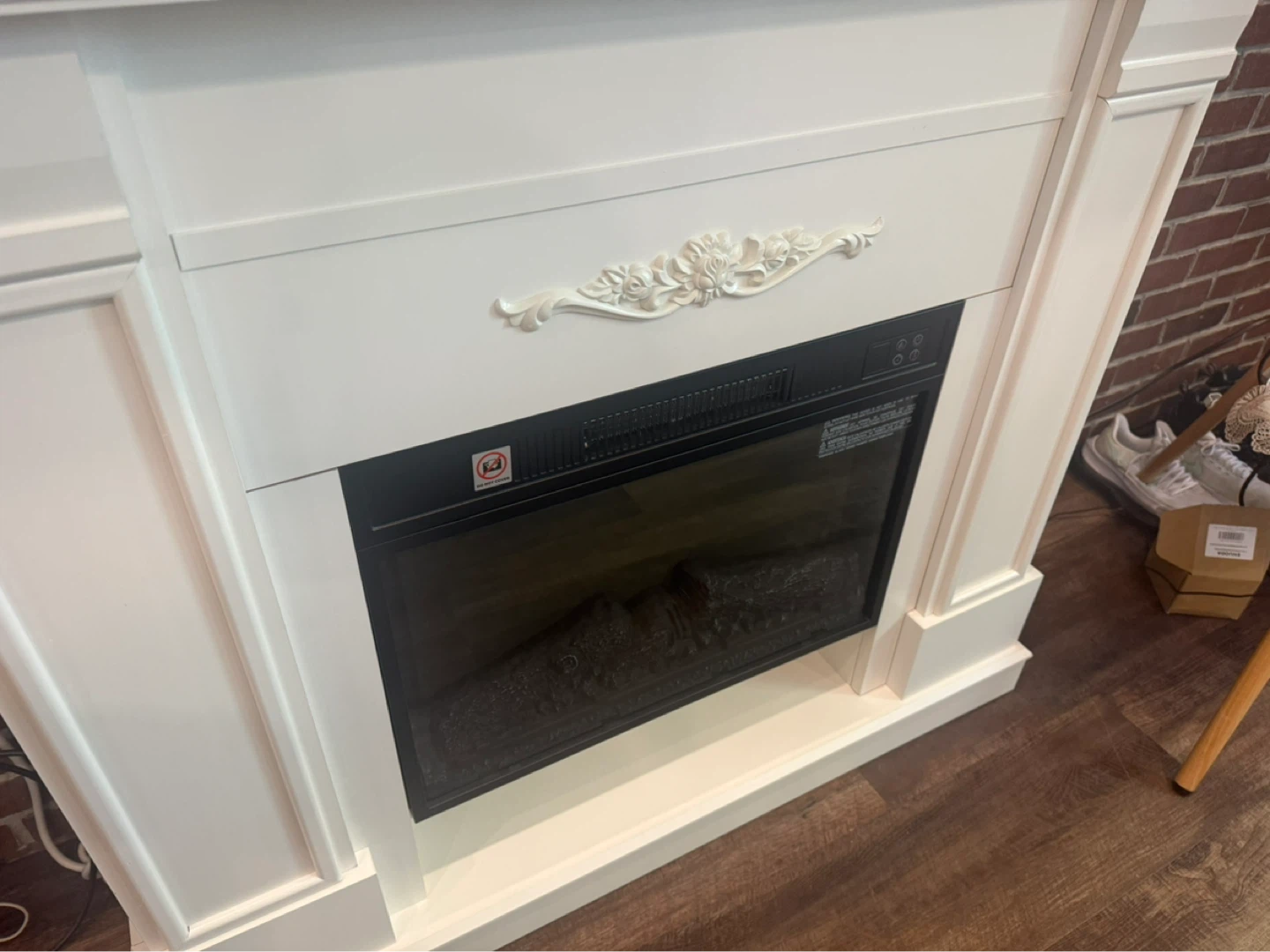 White Electric Fireplace Unit - photo 3
