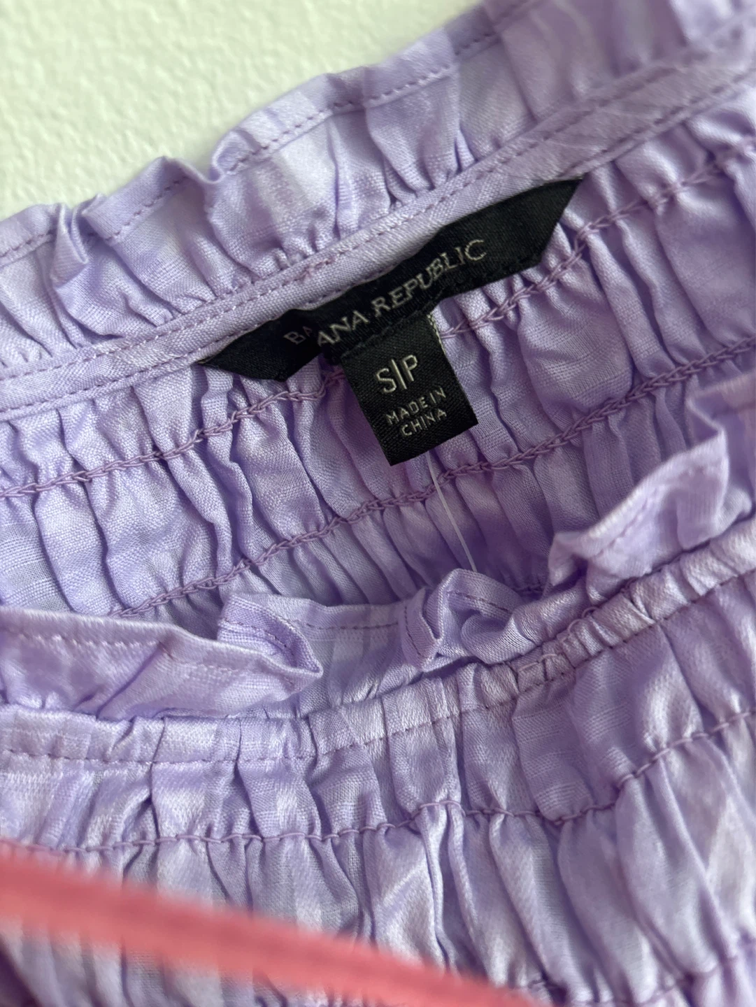 Banana Republic Lilac Smocked Flutter Sleeve Top - Size S/P - photo 4