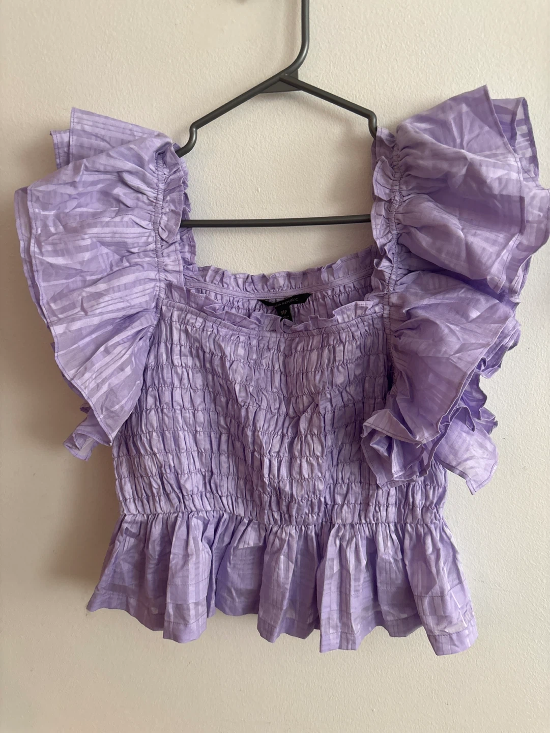 Banana Republic Lilac Smocked Flutter Sleeve Top - Size S/P