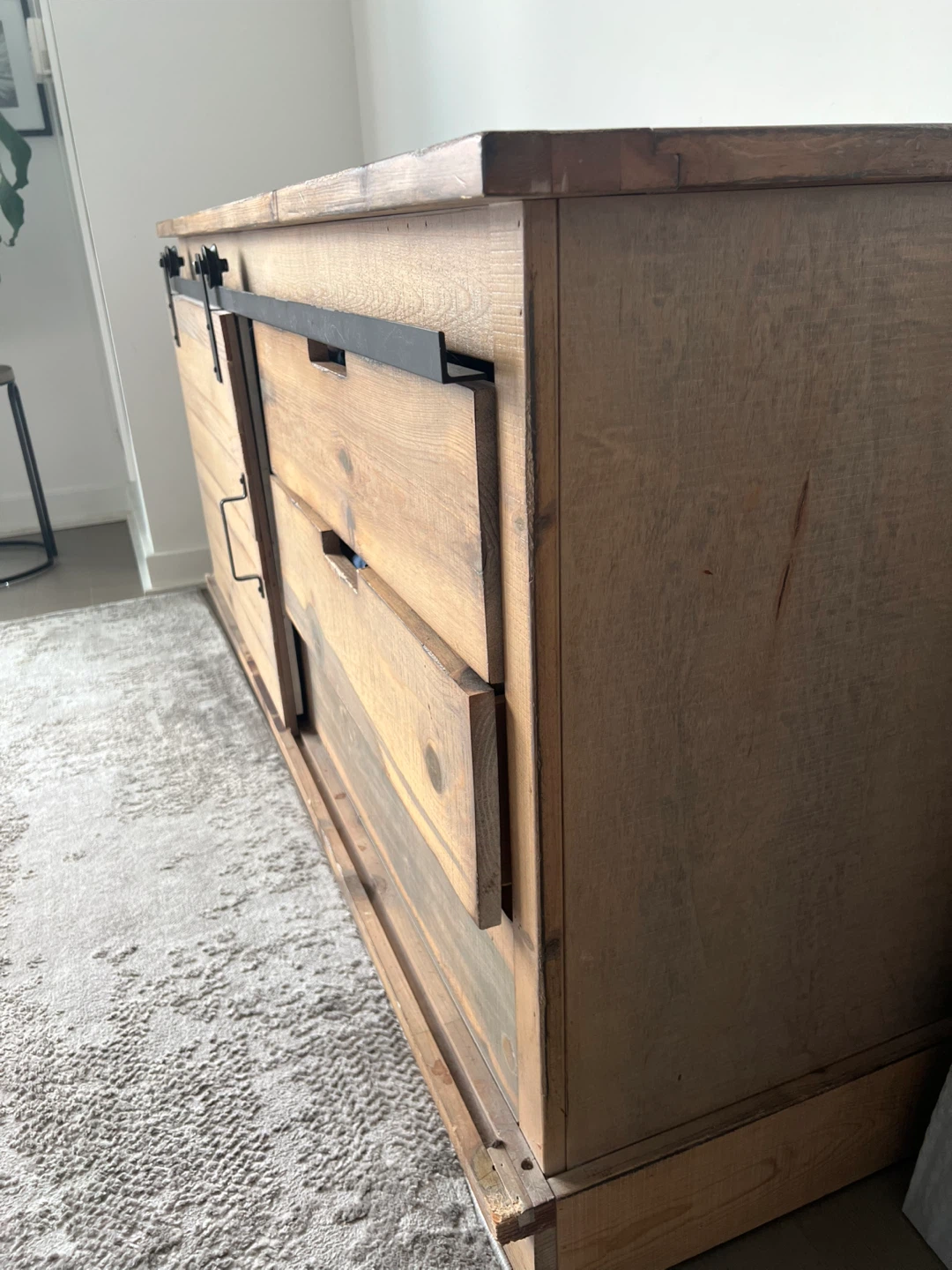 Rustic Wood Barn Door Dresser - photo 4