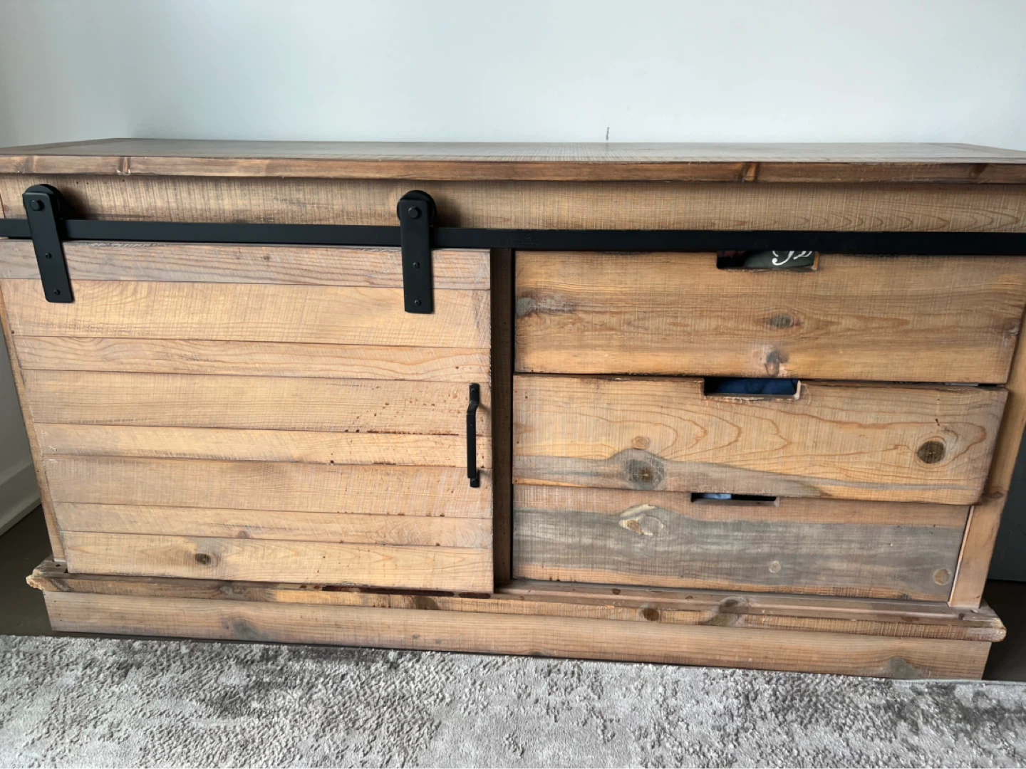 Rustic Wood Barn Door Dresser - photo 5