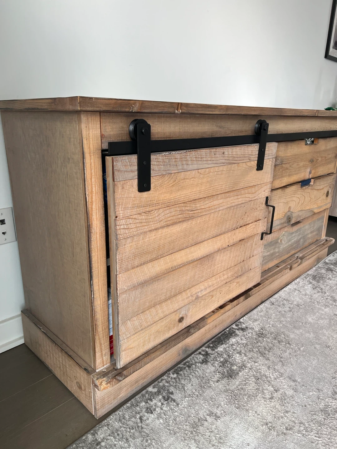 Rustic Wood Barn Door Dresser - photo 3