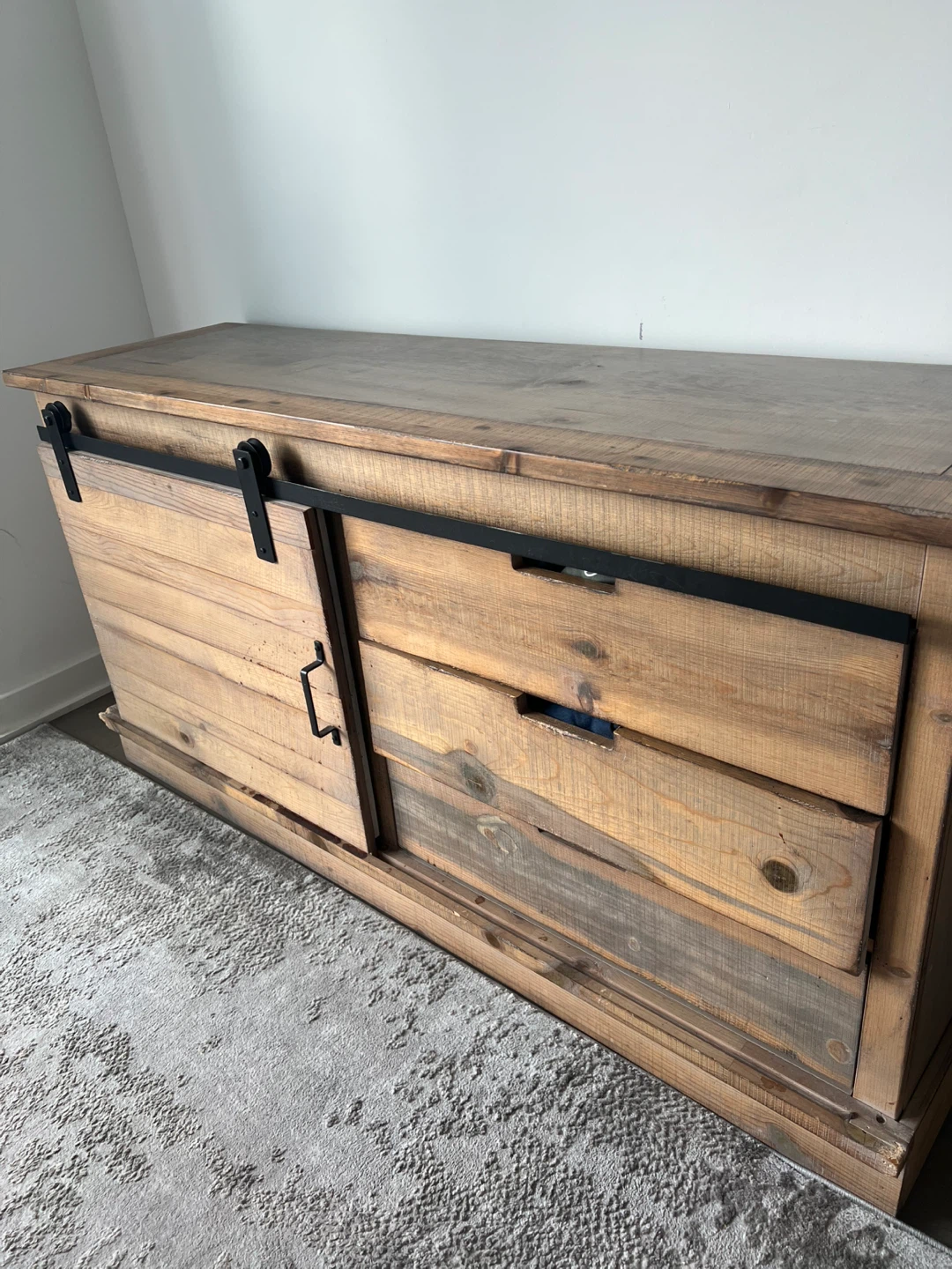 Rustic Wood Barn Door Dresser