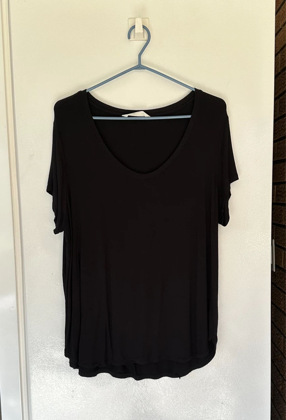 Black V-Neck T-Shirt - photo 2
