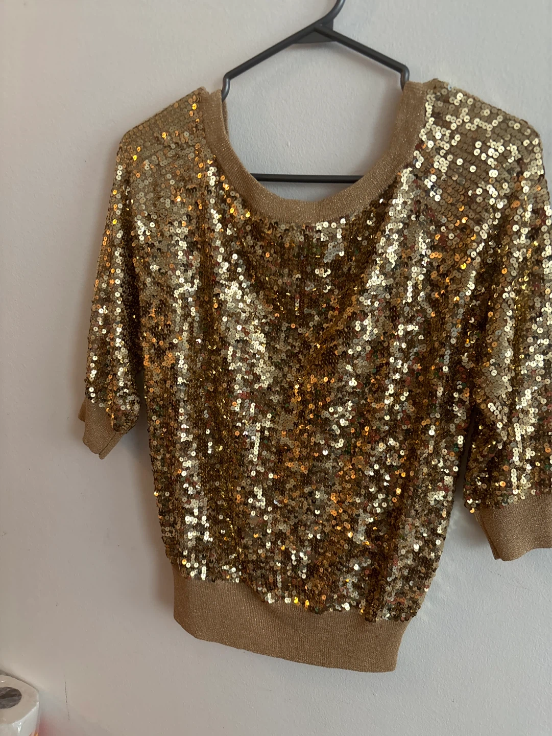 Stephanie Beare Gold Sequin Top Size S - photo 4