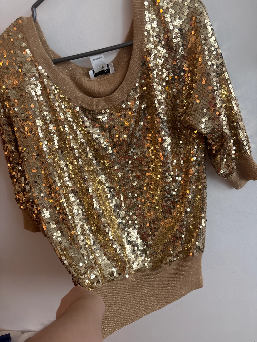 Stephanie Beare Gold Sequin Top Size S - photo 2